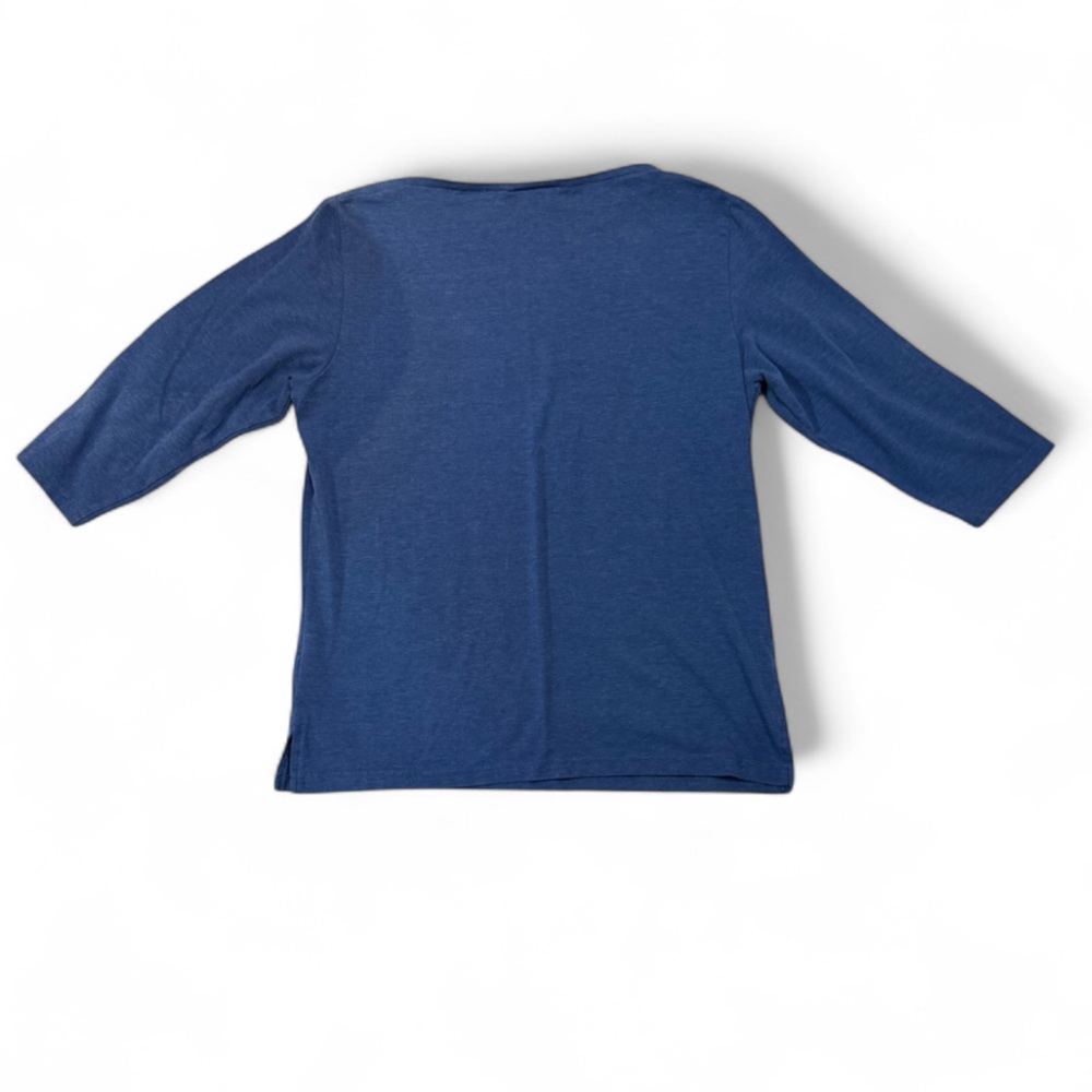 Liz Claiborne ladies Long Sleeve vintage Blue Tee Size Medium - Picture 2 of 4